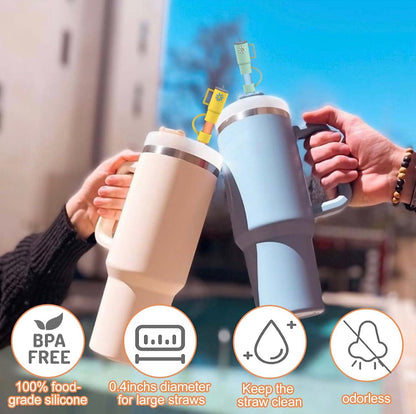 The Reusable Straw Cover Caps are perfect for outdoor use. These caps are BPA-free, ensuring safety when consuming your favorite beverages. They feature a large straw diameter to accommodate any kind of drink. The cap ensures straw cleanness and avoids the accumulation of unwanted residues that may cause odor, promising a fresh sip every time. Available sizes range to fit multiple standard drinking straw widths.
