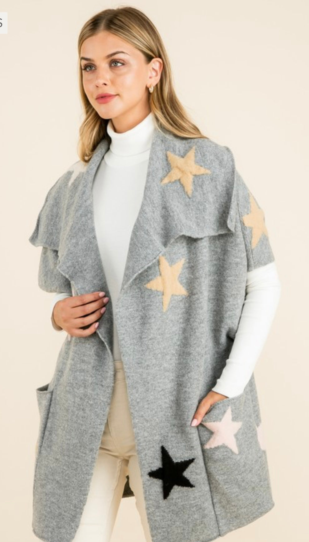 Star Pattern Knit Cardigan