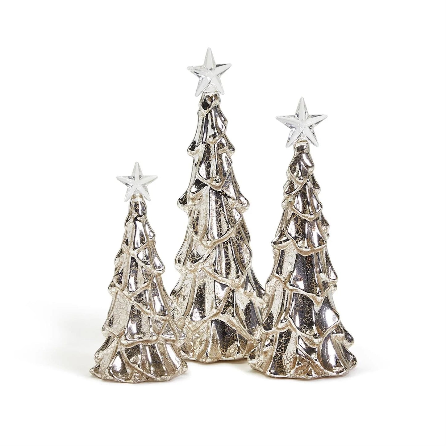 Silver Stars Christmas Tree Light Up