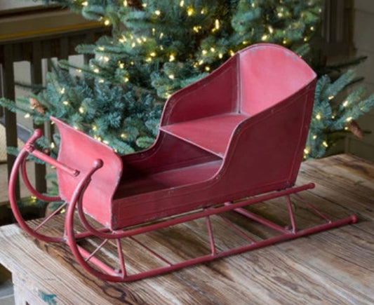 Vintage Red Metal European Sleigh