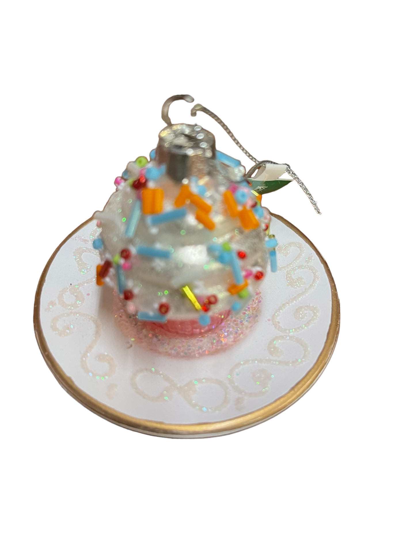 Glass Cake Plate Ornament