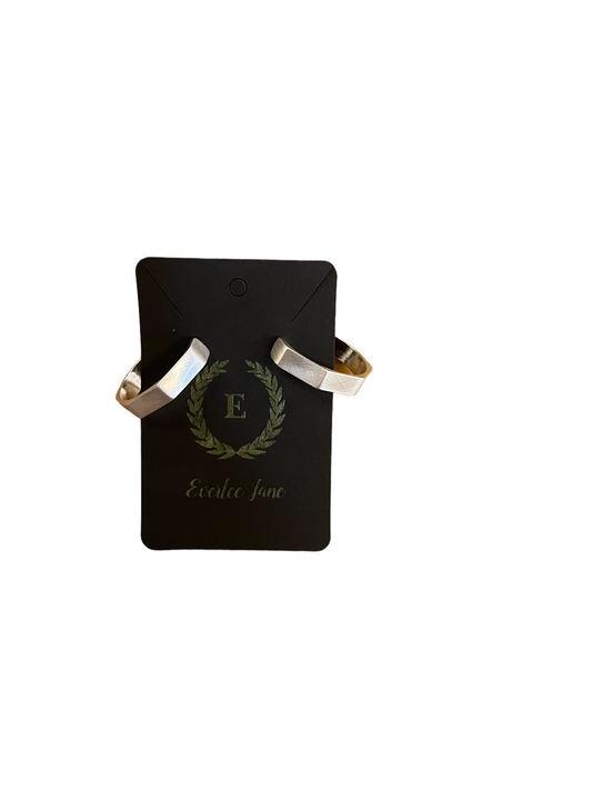 Hexagon Earrings with gold laurel design, available in small, medium, and large sizes.