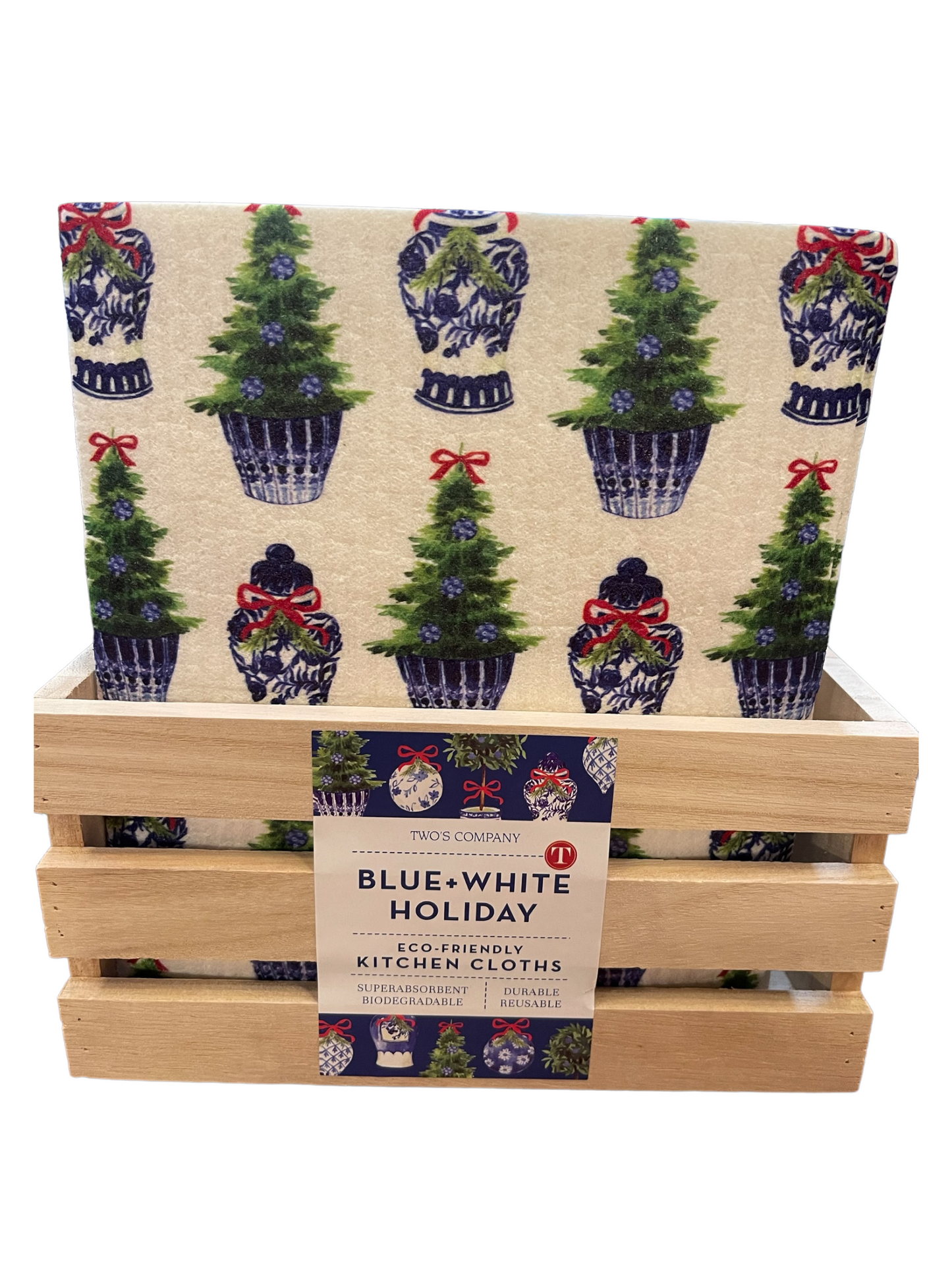 Blue & White Holiday Kitchen Cloth