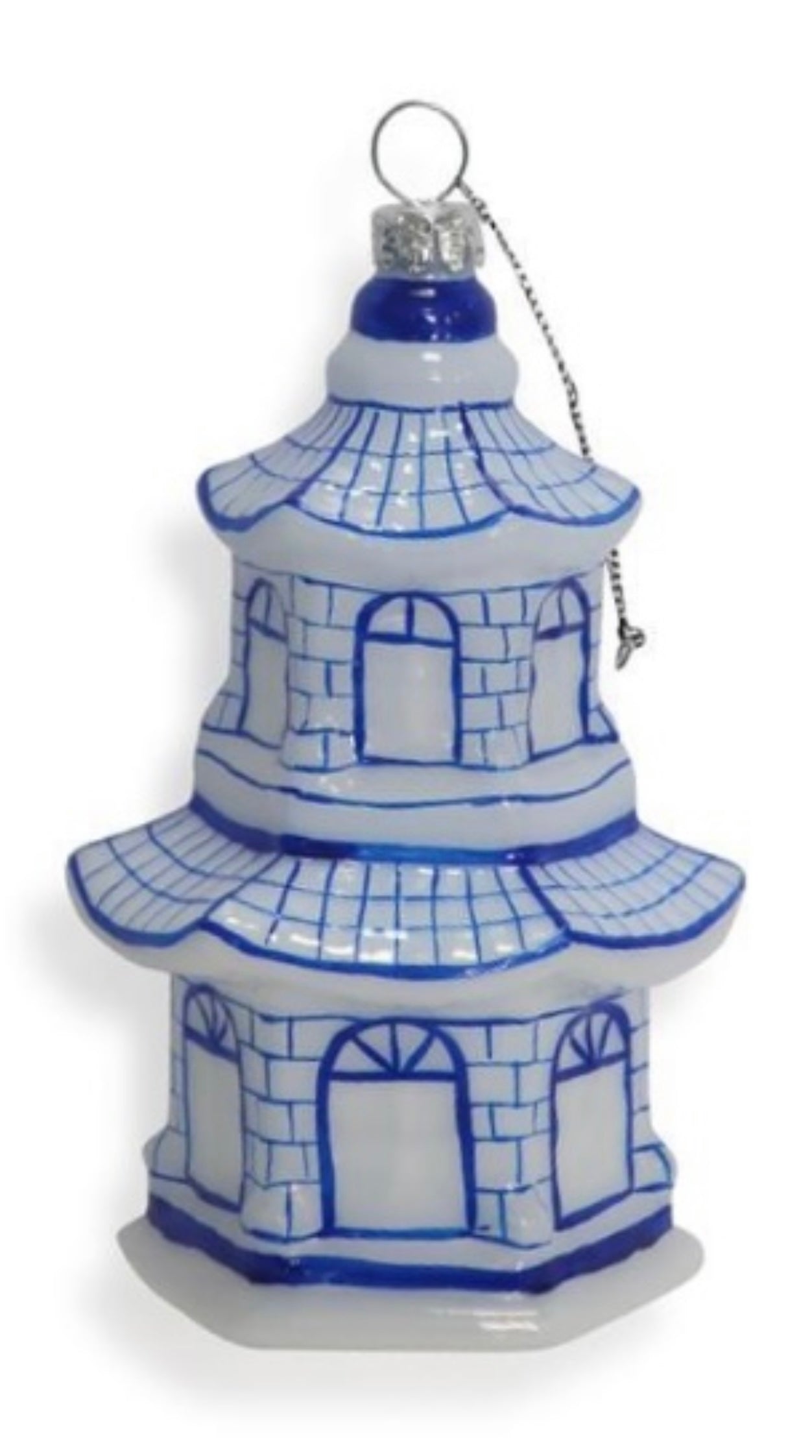 Blue & White Hand-Crafted Ornament Asst 3