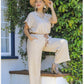 These chic plus-size Linen Pants come in two elegant shades: Oatmeal and Black. The pants offer a comfortable and flattering fit for plus sizes.