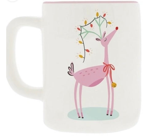 Pink Reindeer Organic Mug