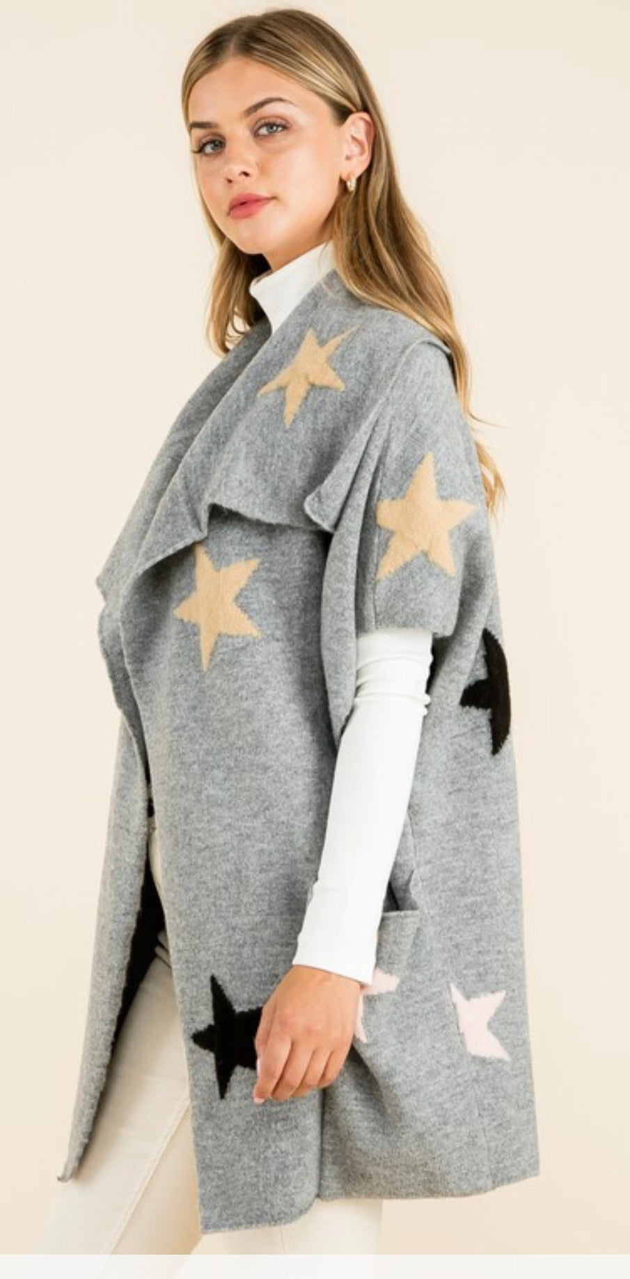 Star Pattern Knit Cardigan