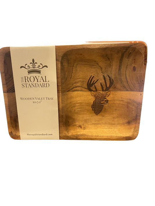 Deer Etched Wood Valet