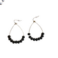 Ball Beaded Dangle Earrings with teardrop wire and black beads on lower curve. Available sizes: small, medium, large.