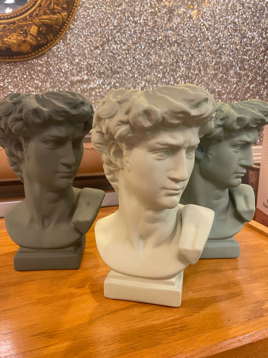 Apollo Grecian Busts (52925-20), in sage green and off-white. Available in 3 colors; multiple sizes offered.