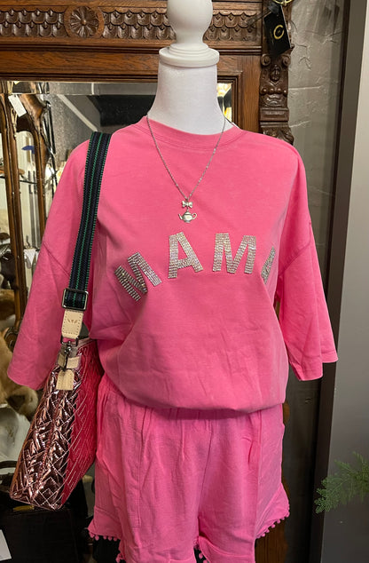 Linen Blend Shorts with Pom Pom Fringe Trim
