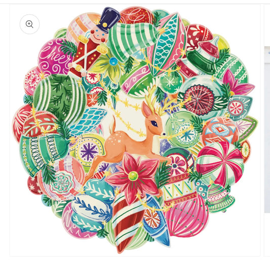 Die Cut Yuletide Treasure Wreath Placemat KP1268